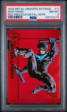 2025 Skybox Metal Universe Batman PMG Red 80/100 Nightwing #11 PSA 8 POP 1