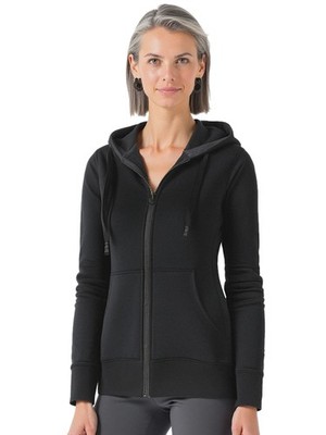 Elevate Life Damen Hoodie Sweatjacke Jacke mit Kapuze Full Zip Sweater schwarz