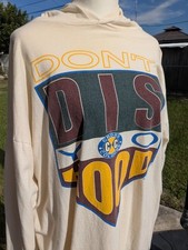 VTG Cross Colours Don't Dis Yo Hood Long Sleeve Hooded T-Shirt Hip Hop