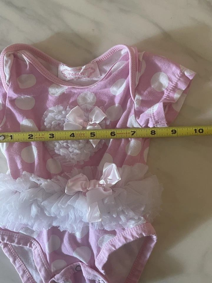 Детский комбинезон Popatu Baby Girl розовый в горошек балетная пачка 3–6 М наряд для младенцев - Изображение 4 из 4