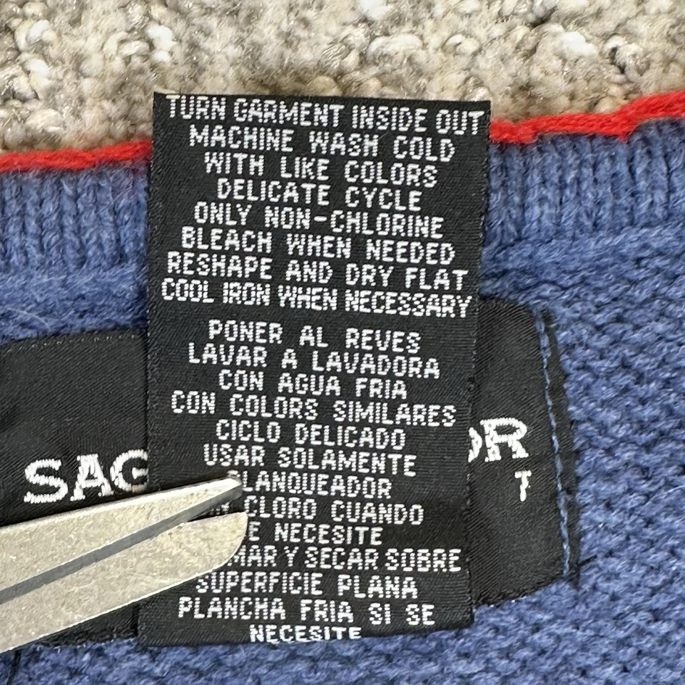 Suéter Deportivo Sag Harbor Mujer L Azul Tejido Faro Náutico Costero Preppy Foto 3 de 4