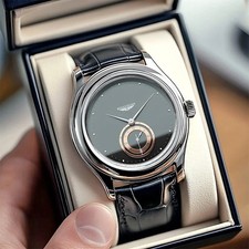 Best New Men’s Watch Business Black Leather Quartz Watch 2026