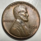 1958-P Lincoln Wheat 1 Cent Penny CIRCULATED (no mint mark)￼