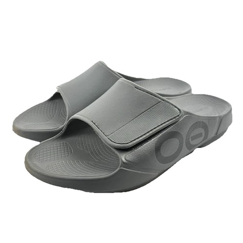 OOFOs Ooahh Slides 12 Mens 14 Womens Gray Sport Recovery Shoes Unisex