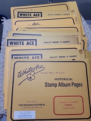 Lot 10 Packages White Ace Historical Stamp Album Pages Topical Sports Olympics