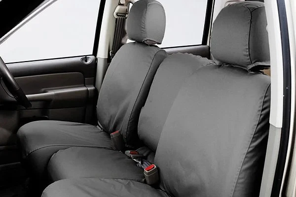 For Toyota Highlander 08-12 SeatSaver Polycotton 1st Row Gray Custom Seat Covers Foto 3 de 4