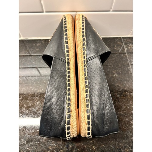 Alpargatas de cuero para mujer Tory Burch zapatos planos cómodos informales negros talla 7,5 M - Imagen 11 de 13