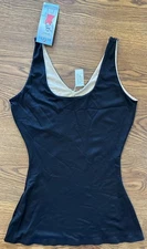 RED HOT by SPANX® Flipside Firmers 4-Way Tank Top S Black Nude Shapewear #1873