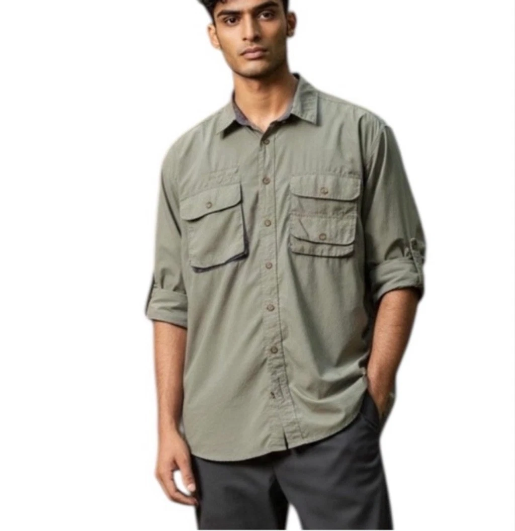 Chemise Orvis homme XXL grande truite grise ventilée pêche à
