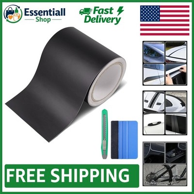 Self-Adhesive Matte Black Vinyl Wrap Tape Roll - Perfect for DIY Projects