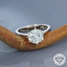 Wert 18500 € Solitär Brillant Ring (ca. 2,09 carat) 750 18 Karat Weiß Gold xxyy