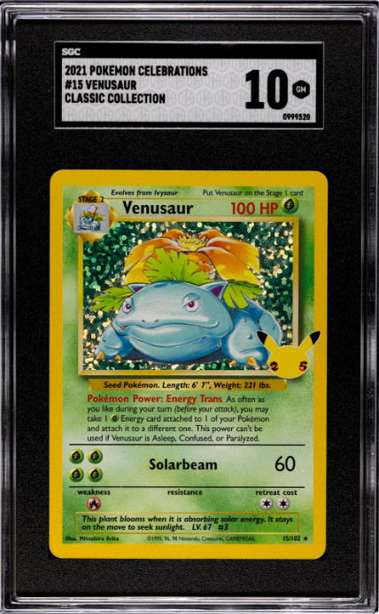 2021 Pokemon Celebrations #15 Venusaur Classic Collection SGC 10
