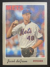 Jacob deGrom 2019 Topps Heritage Baseball 1970 Cloth Sticker New York Mets #11