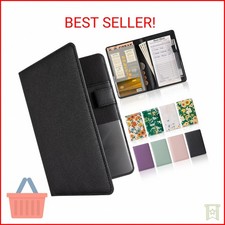 CoBak Server Book   Compact Organizer with Clear and Money Pockets, Pen Holder,