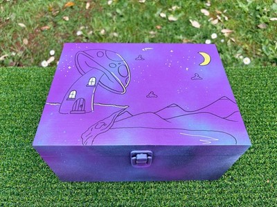 Blue Mist XL Stash Box, Smoking Hippy Limited Edition 1/1 Custom Smoke Set