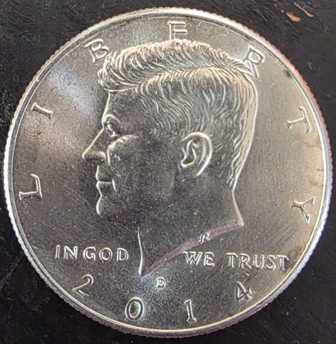 JFK HALF DOLLAR - 2014 D - VERY LOW MINTAGE - NIFC - AU - FREE SHIPPING