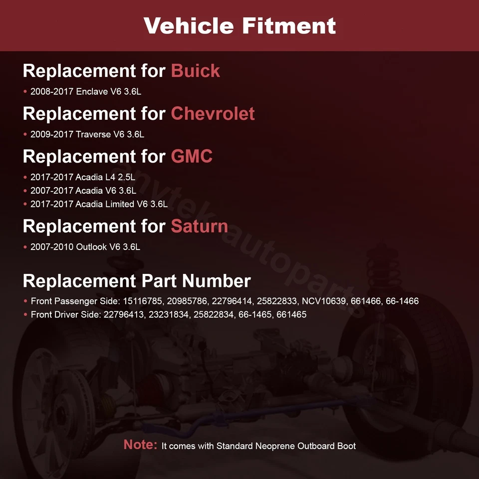 Par de medio eje delantero CV para Honda Civic 2006-2009 2010 2011 con transmisión automática Foto 2 de 4