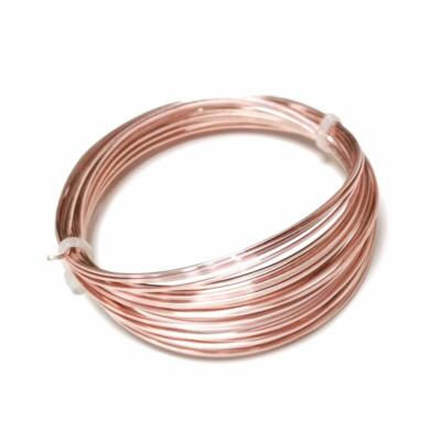 Kupfer Basteldraht Rosegold emailliert quadratisch 6 m Spule 0,8 mm dick