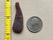 GENUINE BEACH SEA GLASS SURF TUMBLED CHOCO BROWN HONEY LONG SHAPE PENDANT L1
