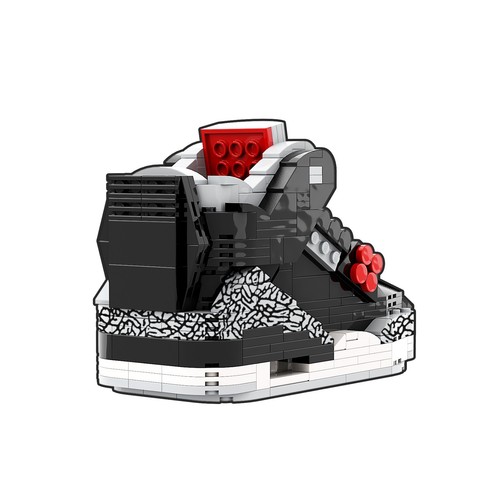 Air Jordan 3 "Cemento Negro" Zapatilla Ladrillos Cabezal 3D Juguetes de Construcción - Imagen 8 de 11