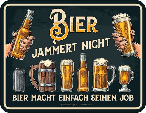 SprücheSchild Bier jammert nicht lustiges DekoBlechschild Männer