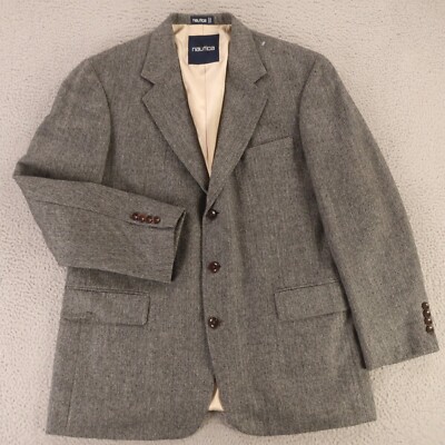 ジャケット・アウター slow Lamdswool-Tweed jaket VINTAGE Tweed Jacket L Gray Black Narrow Herringbone 100