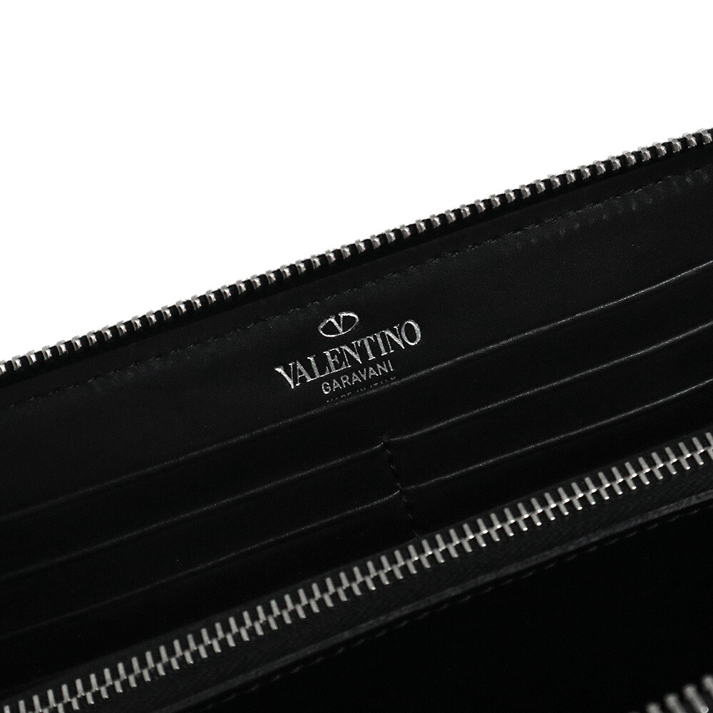 Valentino Garavani VLTN Logo Zip Around Long Wallet Calfskin