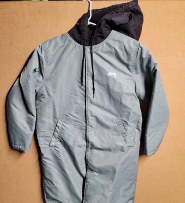 Stussy Logo Stadium Long Parka Sage Size S