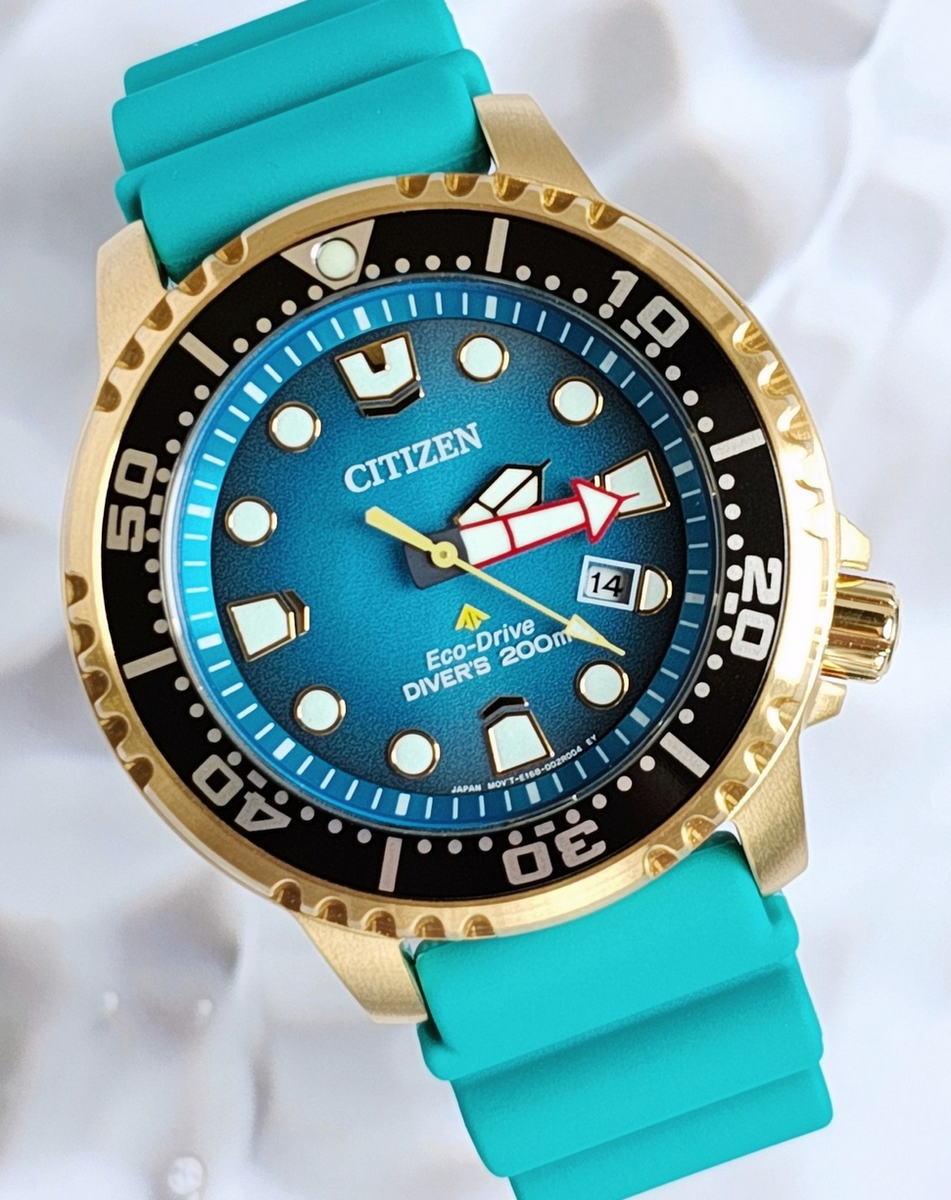 Citizen BN0162-02X Promaster Diver Men's Eco-Drive Watch Gold Tone