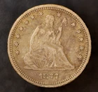 1877 S Liberty Seated Quarter fresh from an original collection- LOT AA3845