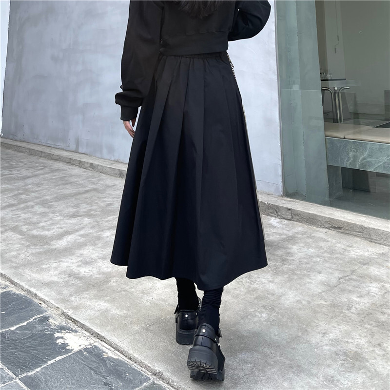 ★2025SS新作★KASHIKO★Pocket Belt Long Skirt High Waist Cotton Gathered Skirt With Front Bow & Pockets In