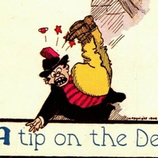 "A Tip On The Derby" c1905 Undivided Comic Horse Racing Gambling Humor Postcard