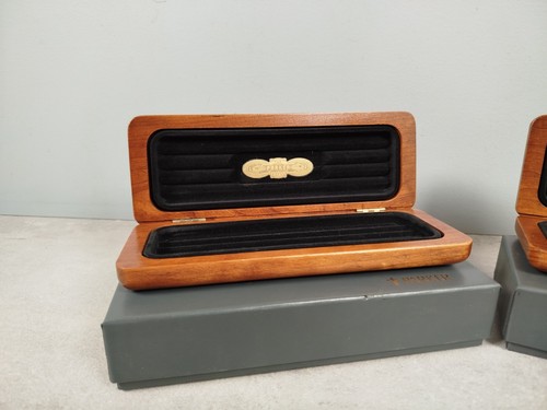 Lot 2 BOITES Etui CRAYONS PARKER Stylo Plume Bureau Bois Coffret Rangement B36 - Imagen 3 de 22
