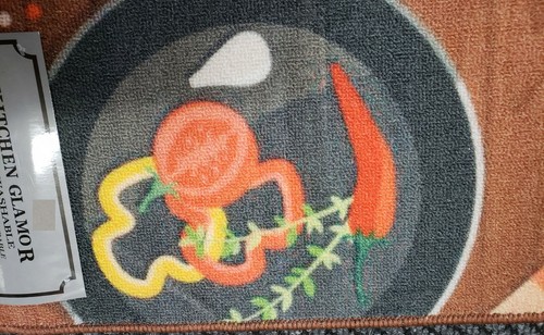 LONG PRINTED NYLON FLOOR RUNNER(nonskid)(20"x60")UTENSILS ON KITCHEN TABLE #1,AH - Picture 6 of 9