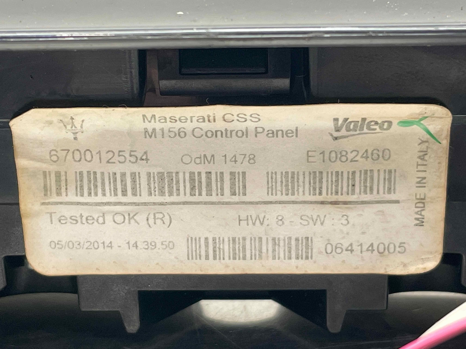 2014 Maserati Ghibli OEM Auto Dash Heater A/C Climate Control Panel 670012554