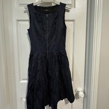 Cue | Navy & Black Iridescent Dress | Fit & Flare | Size 6 Party Work Wedding