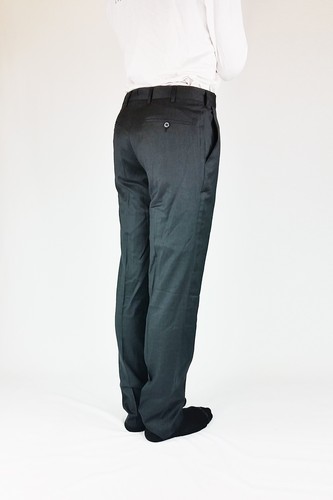 Pantalones VALENTINO para hombre gris lana virgen pliegue frontal pierna recta (IT 46) - Imagen 4 de 11