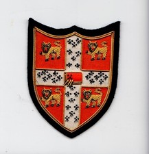 Embroidered Bullion Wire Four Corner Lions Shield Blazer Badge Patch 30