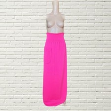 Vintage 60s PIERRE CARDIN Maxi Skirt - Hot Pink Wool Space Age Mod