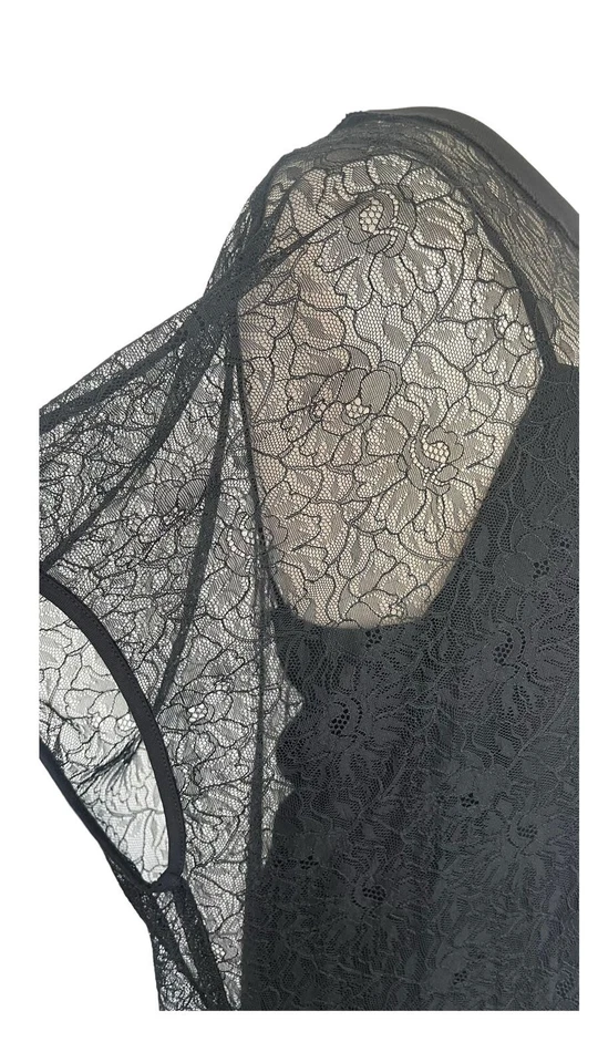 Alexander McQueen черный цветочный кружева сетки платье с разрезом - Изображение 3 из 4