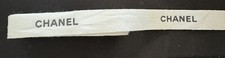 63 inches Long 5/8" wide Chanel Classic white Ribbon w/Black Logo 100 Authentic