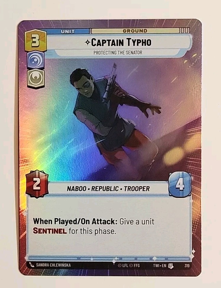 STAR WARS UNLIMITED TWI #319 CAPTAIN TYPHO PROTECTING FOIL UNCOMMON HYPERSPACE
