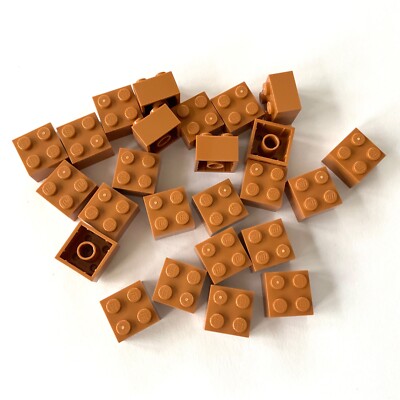 25 Lego Bausteine 2x2 medium nougat NEU Grundsteine Basic Steine 3003