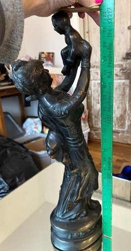 Tom Knapp Escultura de Bronce Dama Mujer Diosa con Niño Bebé Firmado - Imagen 10 de 18