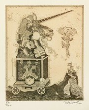 Simon Dittrich/Farbradierung/100 Exemplare/ handsigniert/ Einhorn 1978