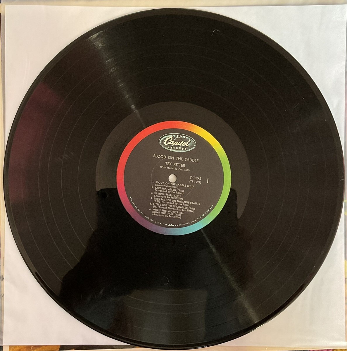 Tex Ritter - Blood On The Saddle - Capitol LP T1292 Mono (1960