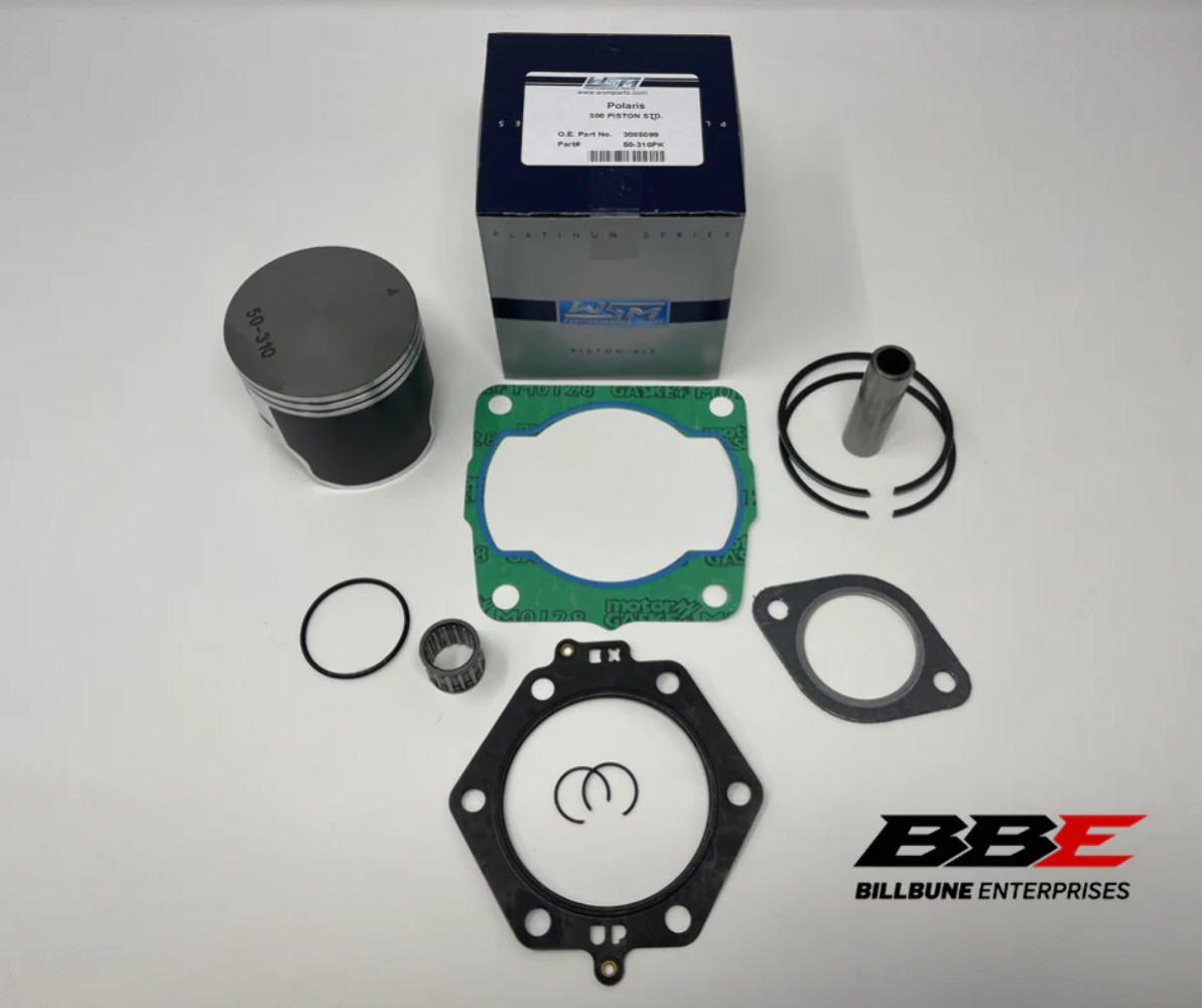 &apos;94-&apos;00 Polaris 300 2-Stroke WSM Top End Kit Stock 74&period;50mm Bore Piston Gaskets