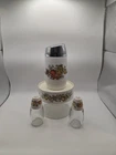 Vintage Corelle Pyrex "Spice Of Life" Lot See N Store Salt Pepper & Sugar Shaker