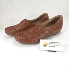 Clarks Collection Leather Slip On Casual Loafer Flat Womens Size 8.5 15807 Brown