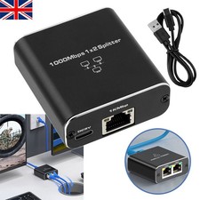 Ethernet Splitter Adapters RJ45 Cable LAN Network Internets 1 IN 2 Out Box UK